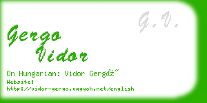 gergo vidor business card